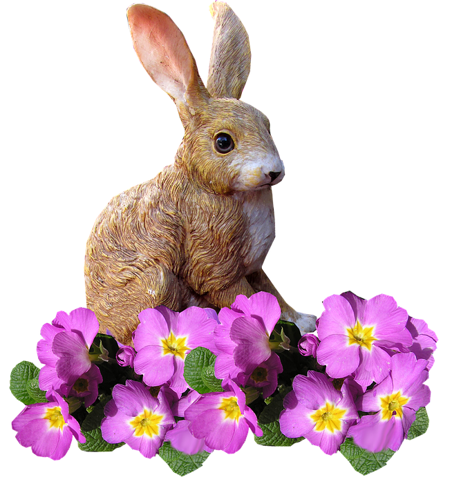 Rabbit_ Among_ Purple_ Flowers.png PNG