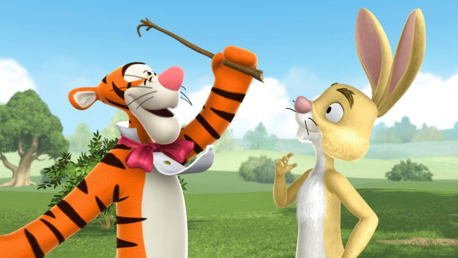 Rabbit And Tigger 3d Background
