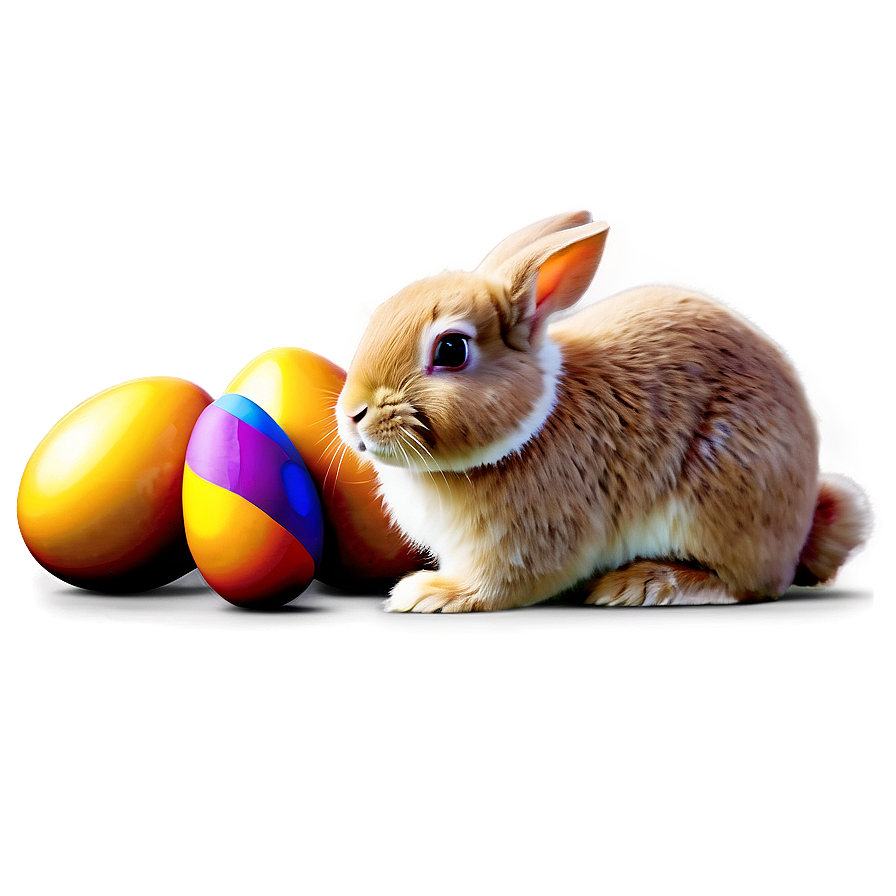 Rabbit With Easter Eggs Png 05062024 PNG