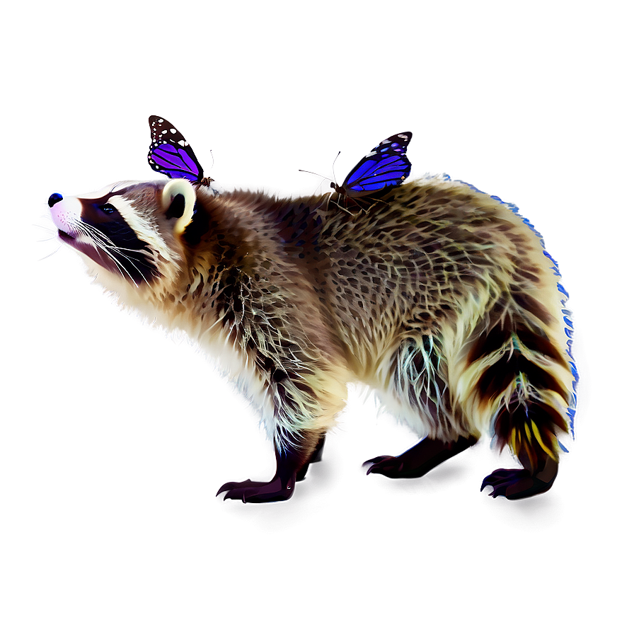 Raccoon And Butterfly Png 75 PNG