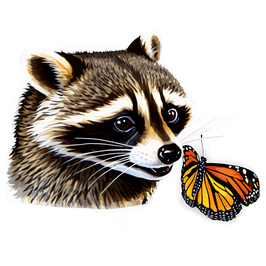 Raccoon And Butterfly Png Kua41 PNG