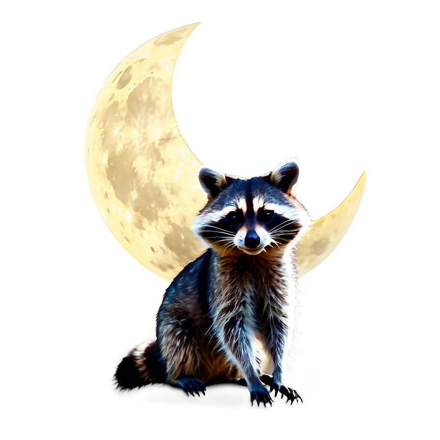 Raccoon And Moon Png 24 PNG
