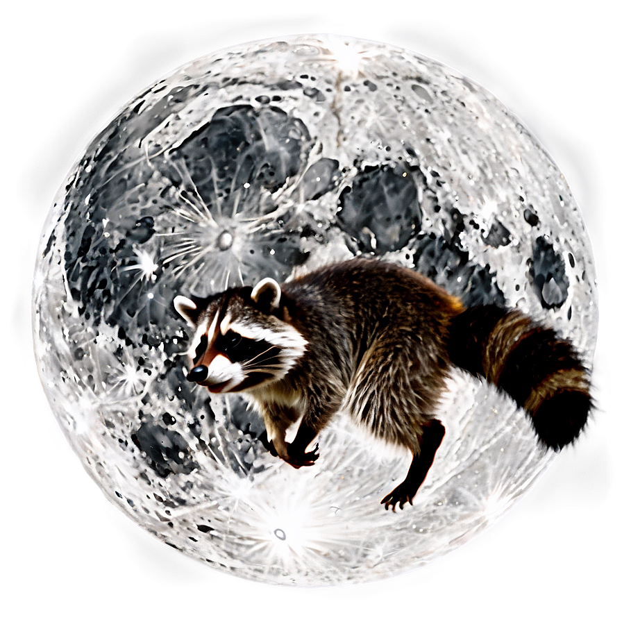 Raccoon And Moon Png Efd40 PNG