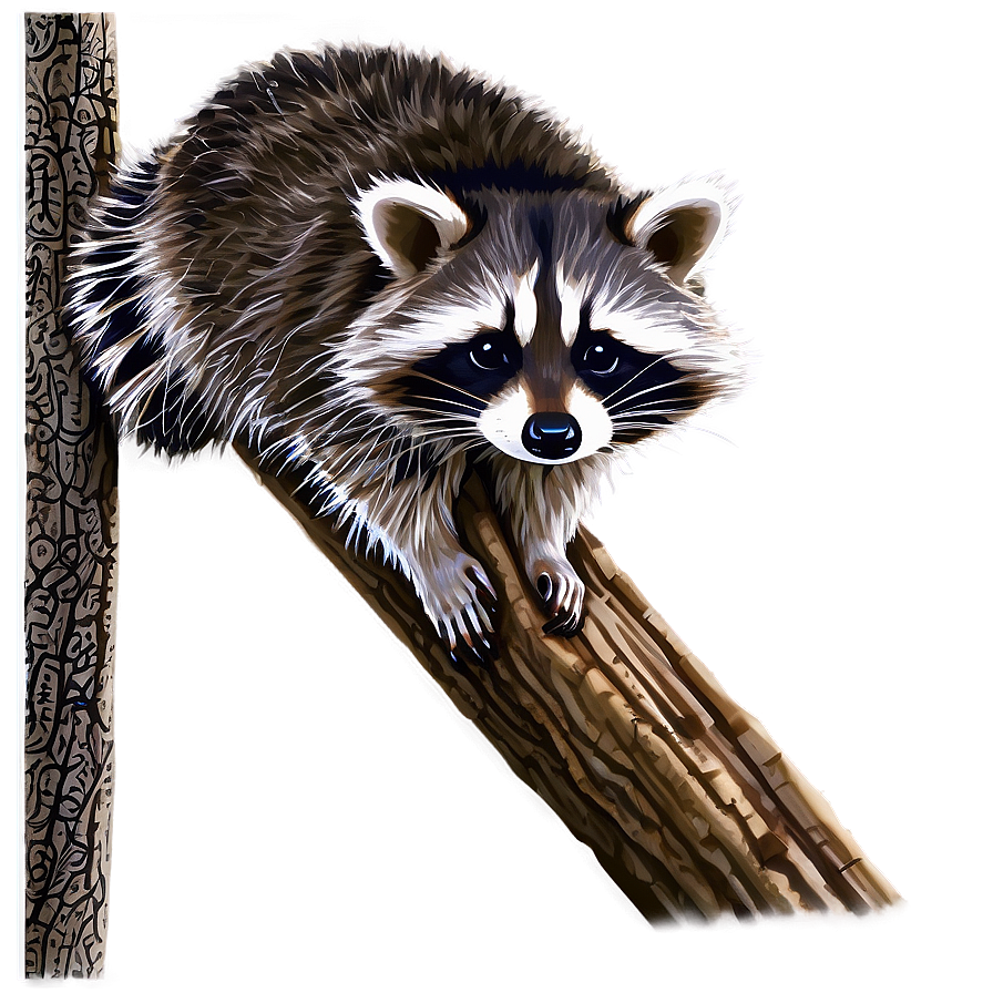 Raccoon Climbing Tree Png Fnu PNG