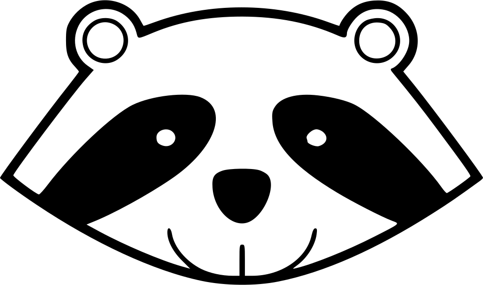 Raccoon Face Outline Graphic SVG