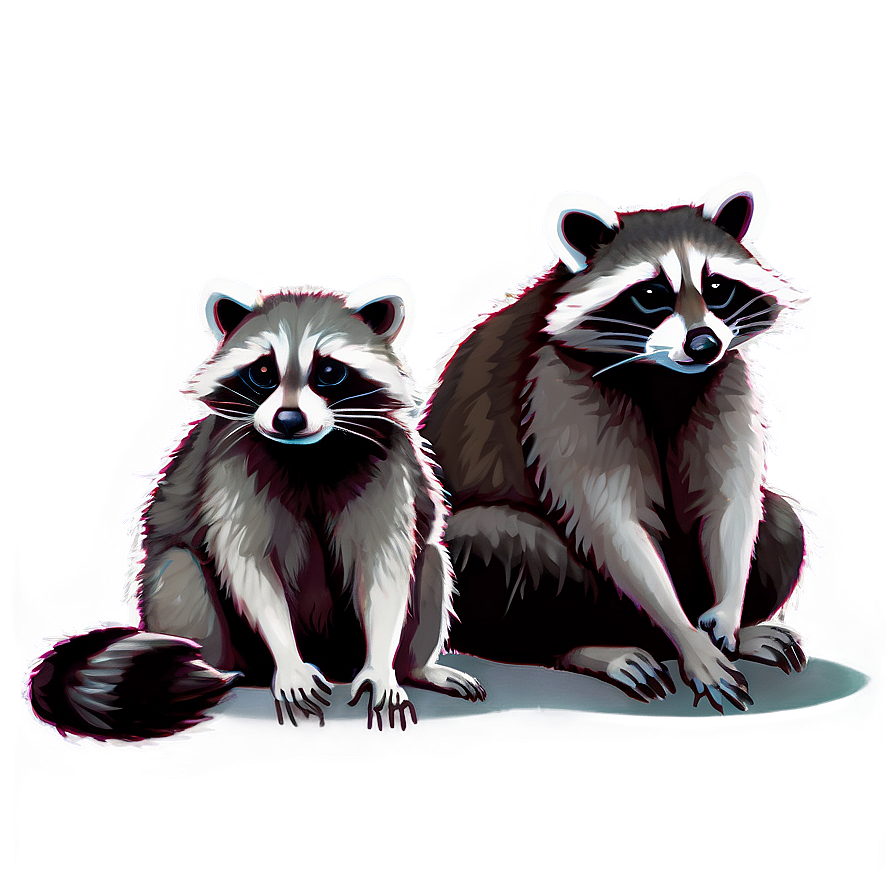 Raccoon Family Illustration Png Riv80 PNG