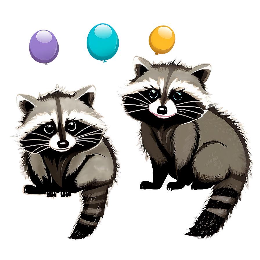 Raccoon Family Illustration Png Xud PNG