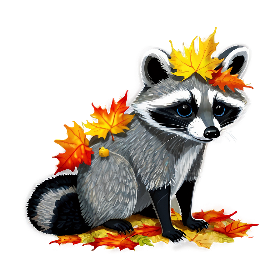 Raccoon In Autumn Png 05242024 PNG