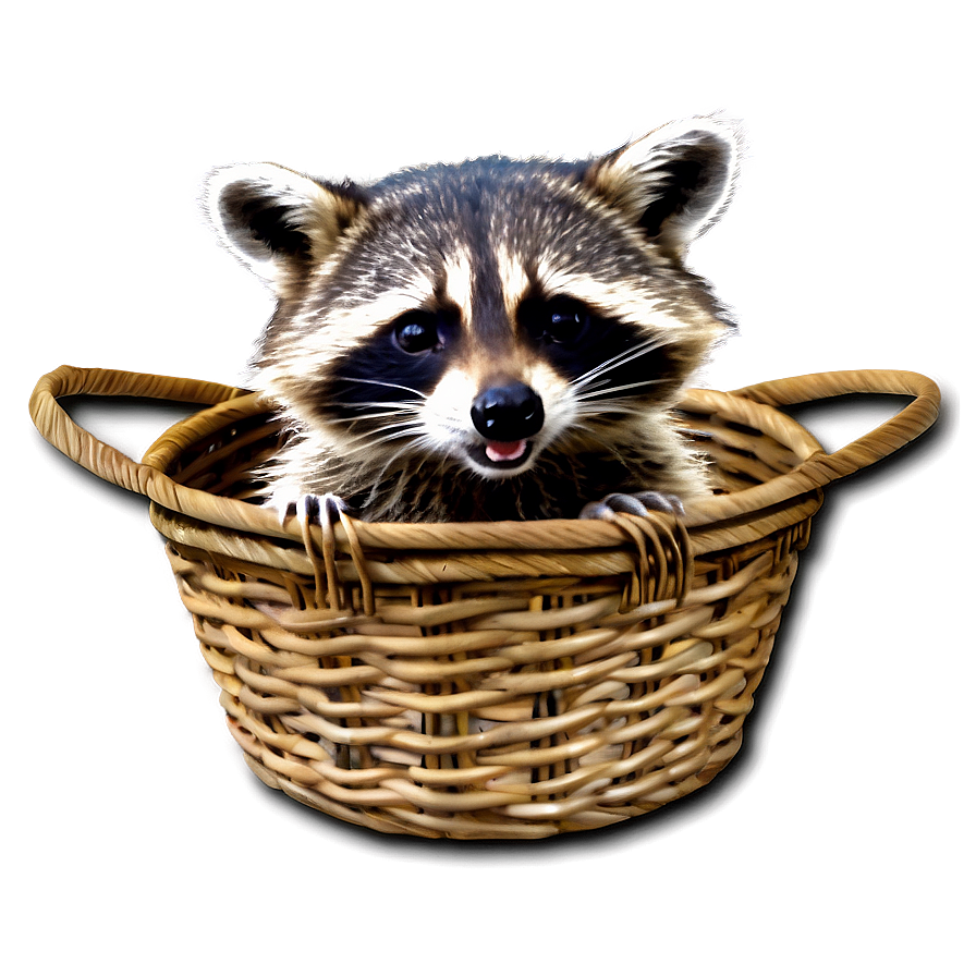 Raccoon In Basket Png Tiv PNG