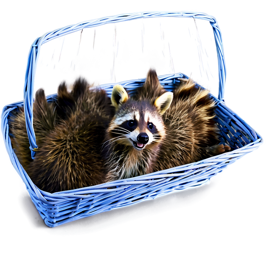 Raccoon In Basket Png Yrn PNG