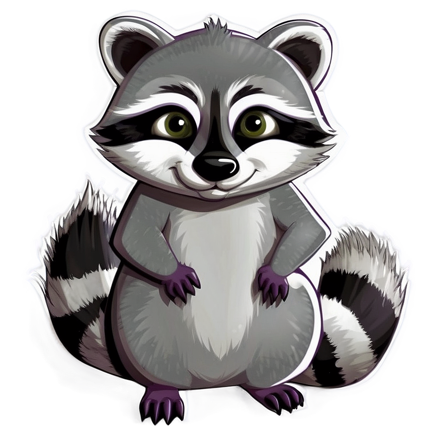 Raccoon In Cartoon Style Png Jxe61 PNG