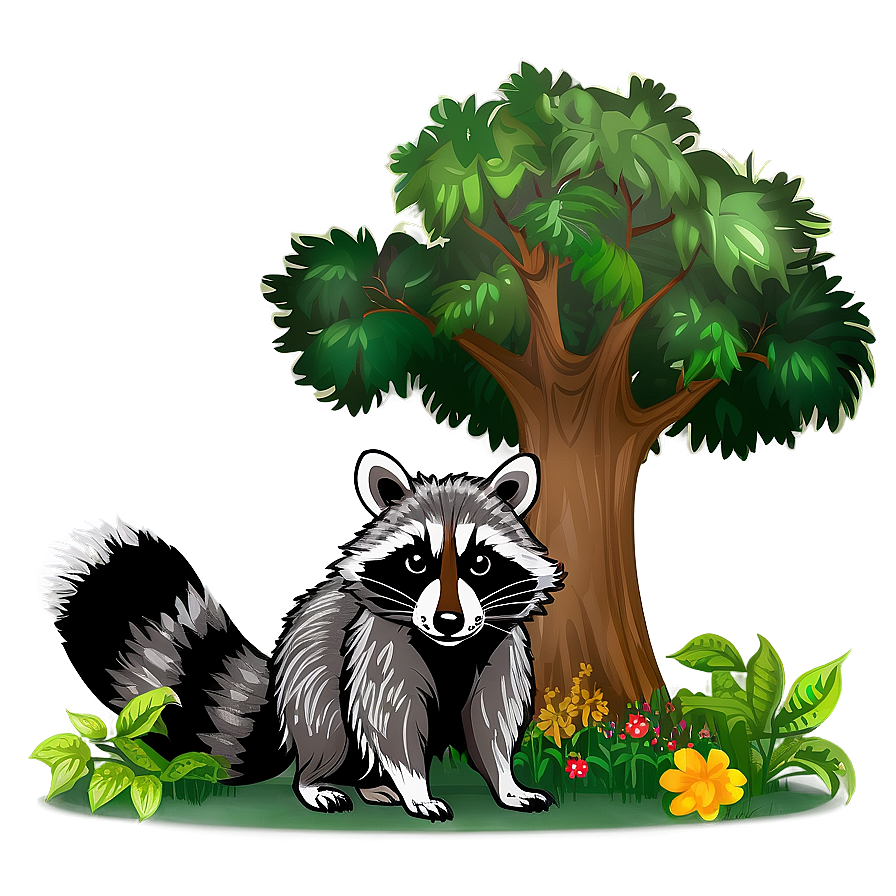 Raccoon In Forest Background Png 62 PNG