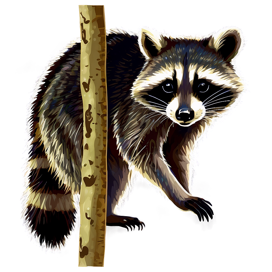 Raccoon In Forest Background Png Tew PNG