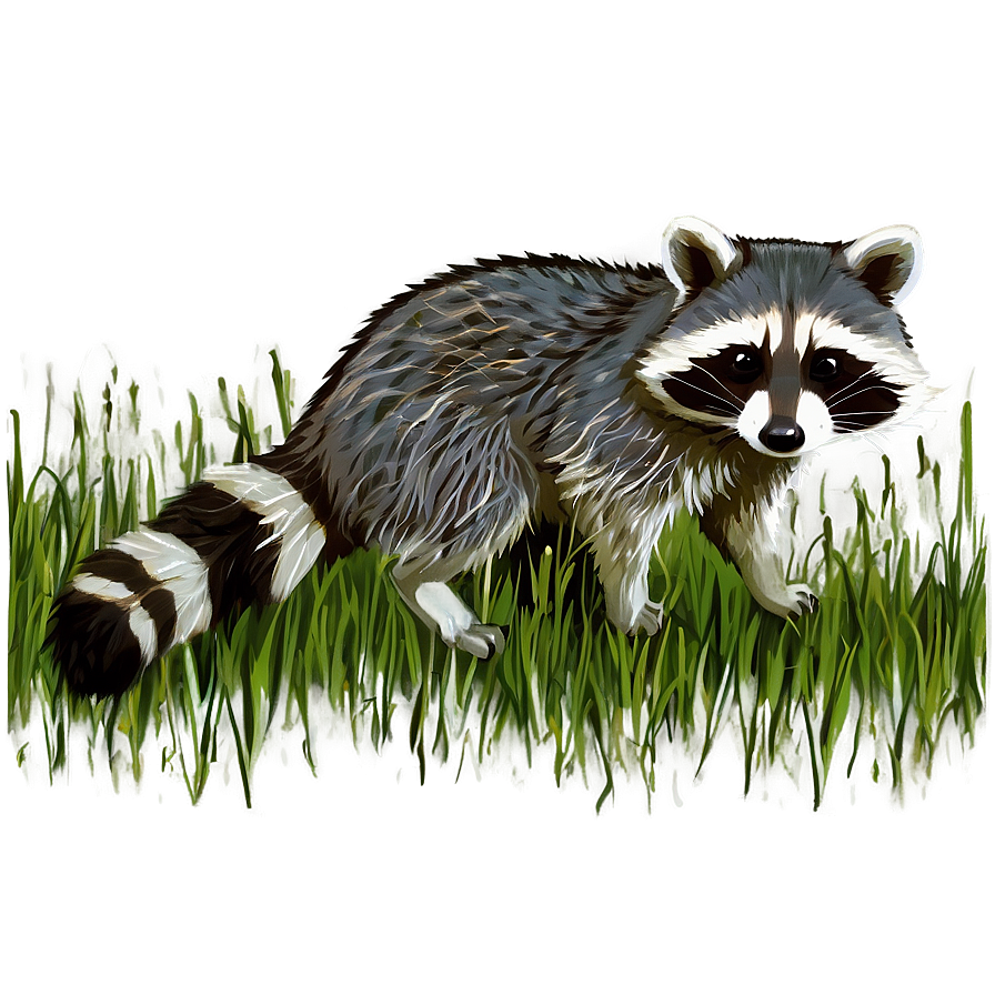Raccoon In Grass Png Lfx PNG