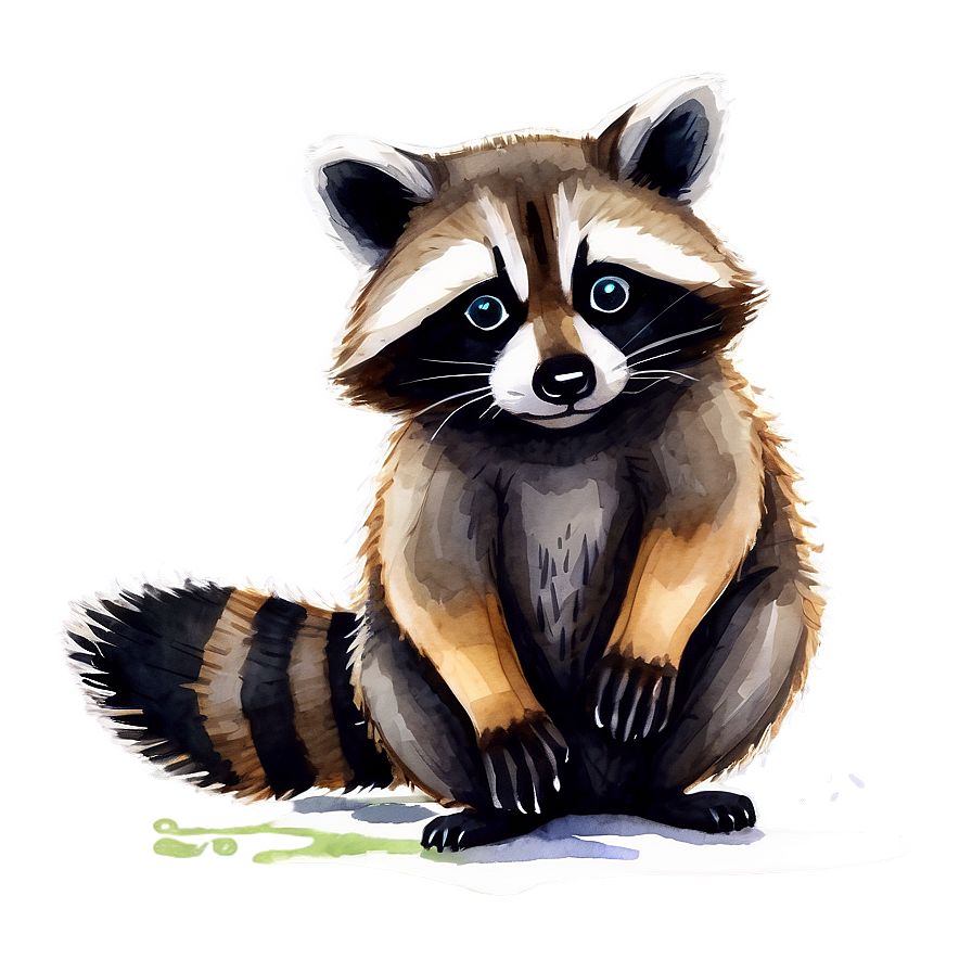Raccoon In Watercolor Png 05242024 PNG