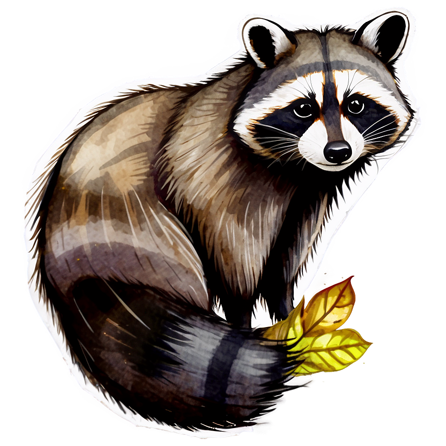 Raccoon In Watercolor Png Sac PNG