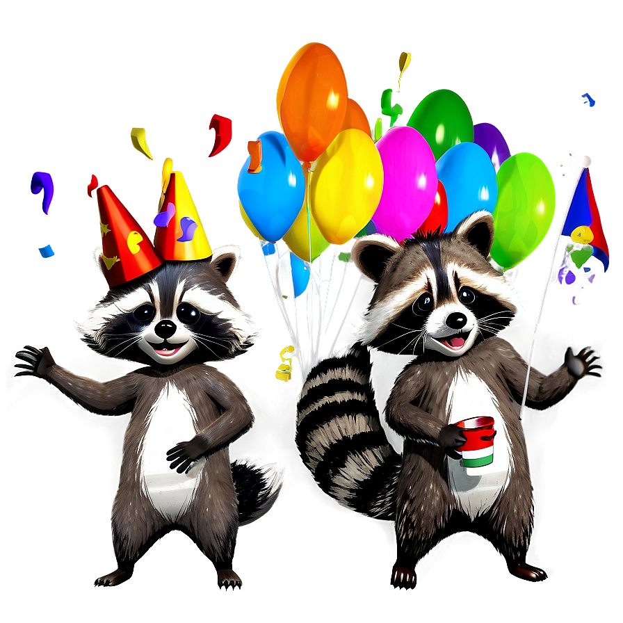 Raccoon Party Png Ngd PNG