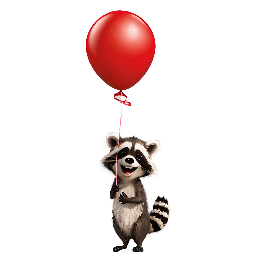 Raccoon With Balloon Png 05242024 PNG