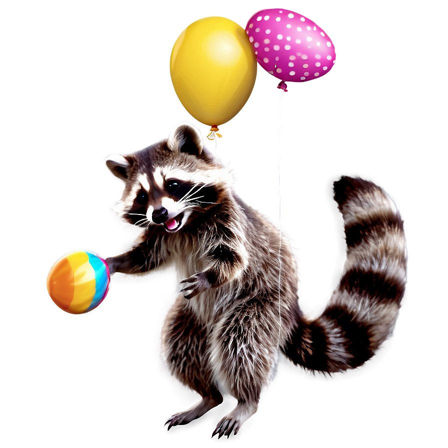 Raccoon With Balloon Png Kqn81 PNG