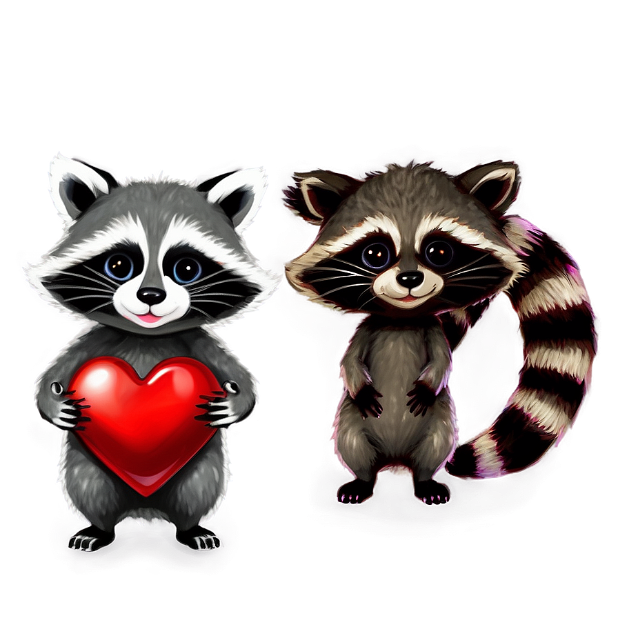 Raccoon With Heart Png Kbq PNG