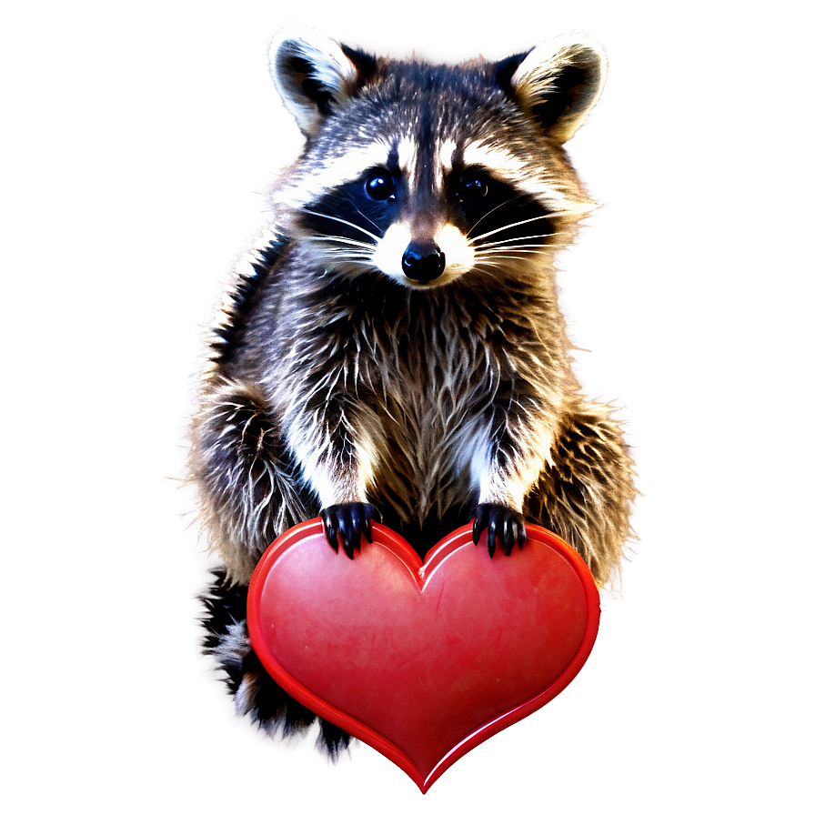 Raccoon With Heart Png Kko PNG