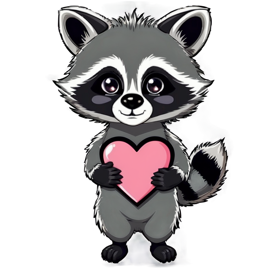 Raccoon With Heart Png Pvi PNG