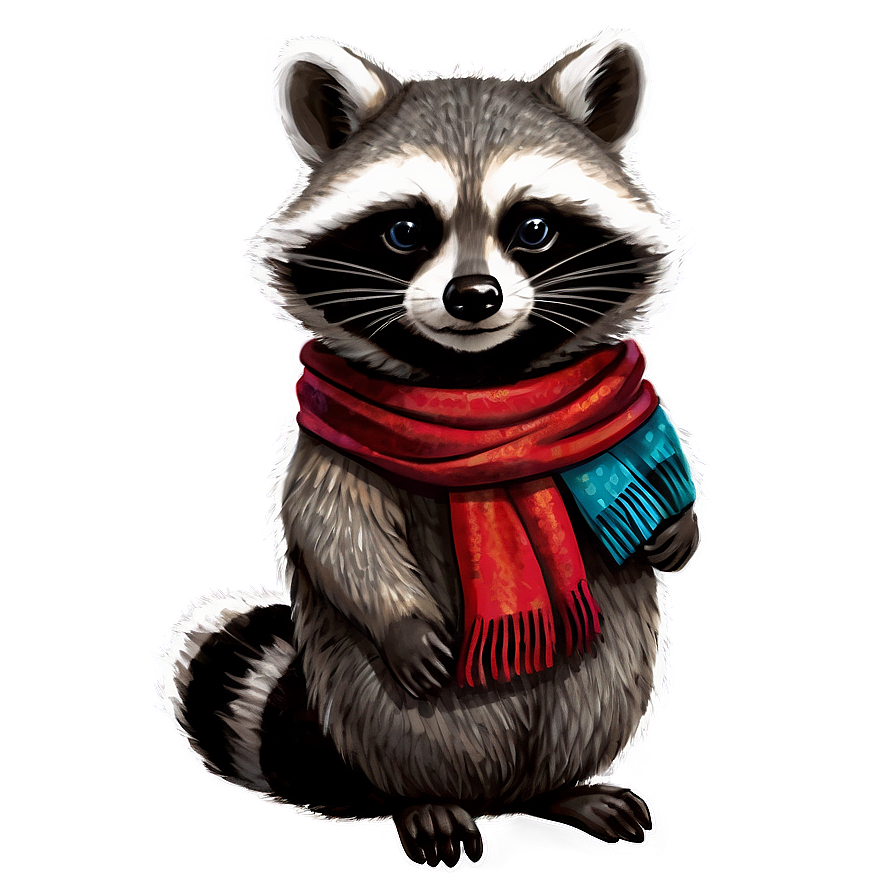 Raccoon With Scarf Png 05242024 PNG