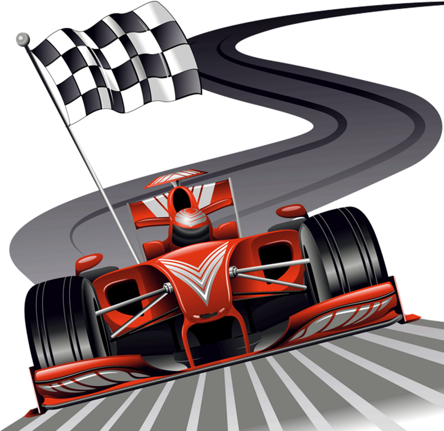 Race Car Crossing Finish Line PNG