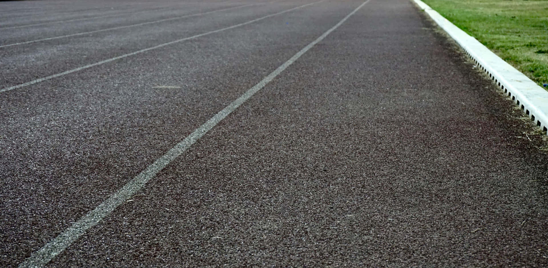 A Running Track With A White Line