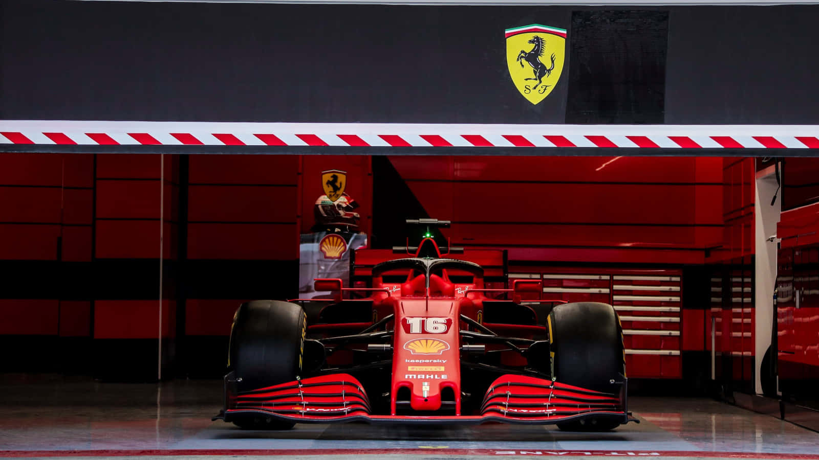 Ferrari F1 Car In A Garage