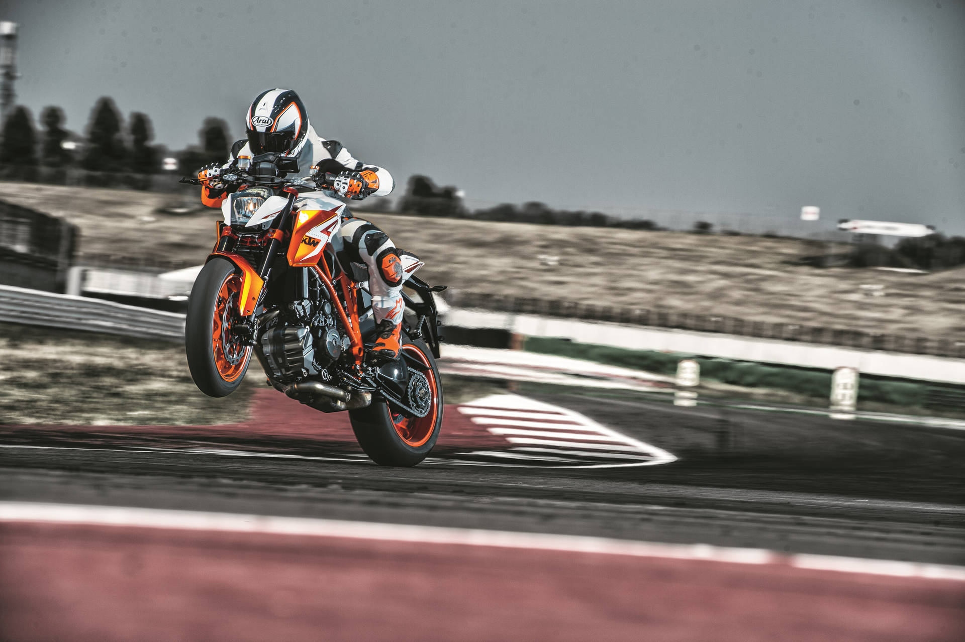 Racer Jumping With KTM Duke 200 Wallpaper