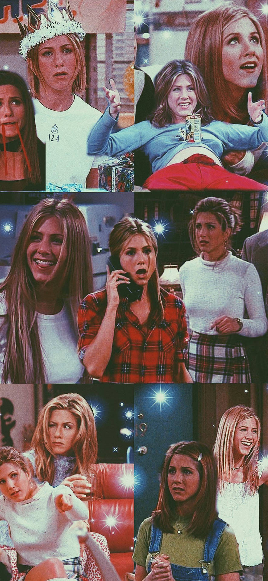 Rachelgreen Från Tv-serien Friends Collage Wallpaper