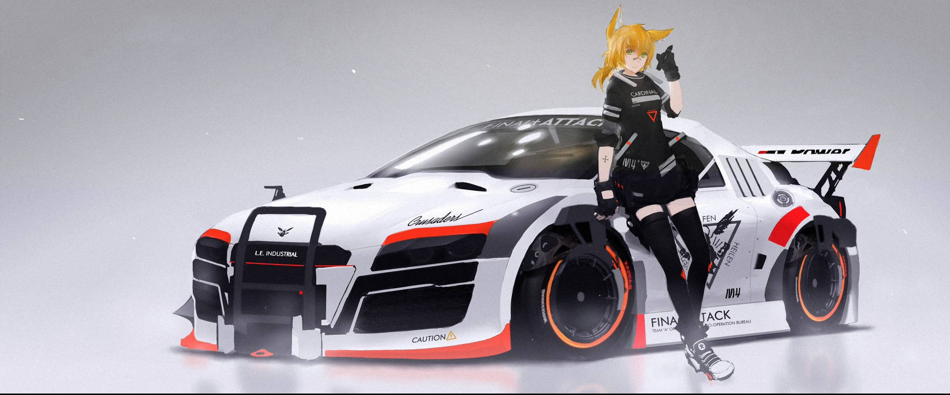 Racing Audi R8 Anime Car Wallpaper