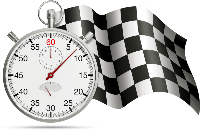 Racing Checkered Flagand Stopwatch PNG