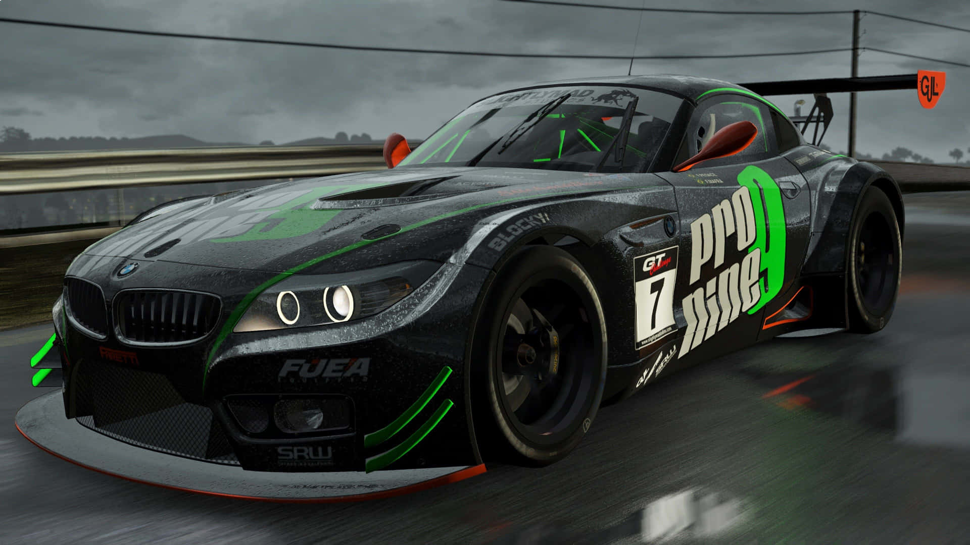 High-octane racing action on a thrilling track Wallpaper