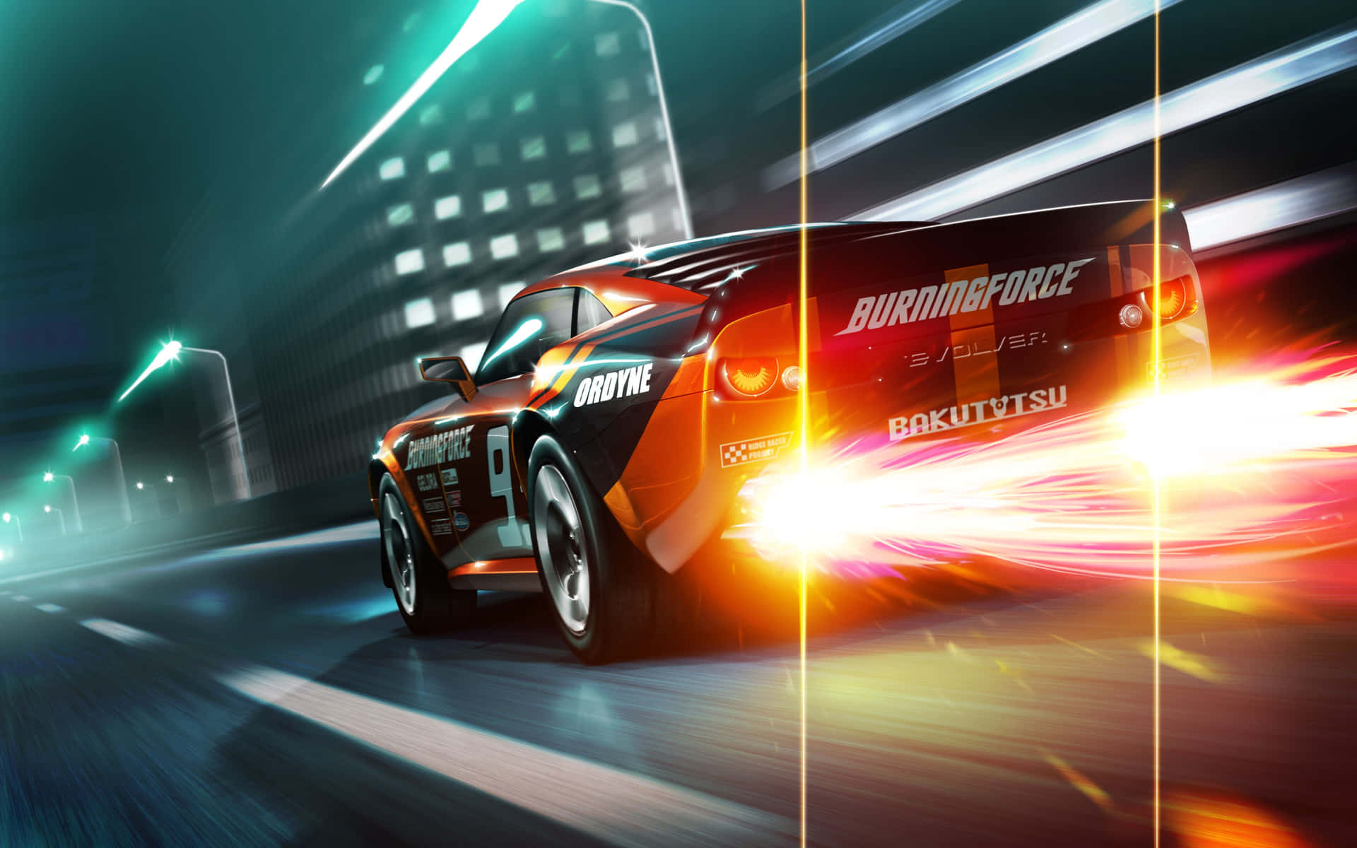 Thrilling Race in a Cutting-Edge Racing Game Wallpaper