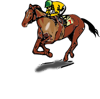 Racing Horseand Jockey Illustration PNG