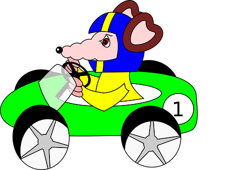 Racing Rat Cartoon PNG