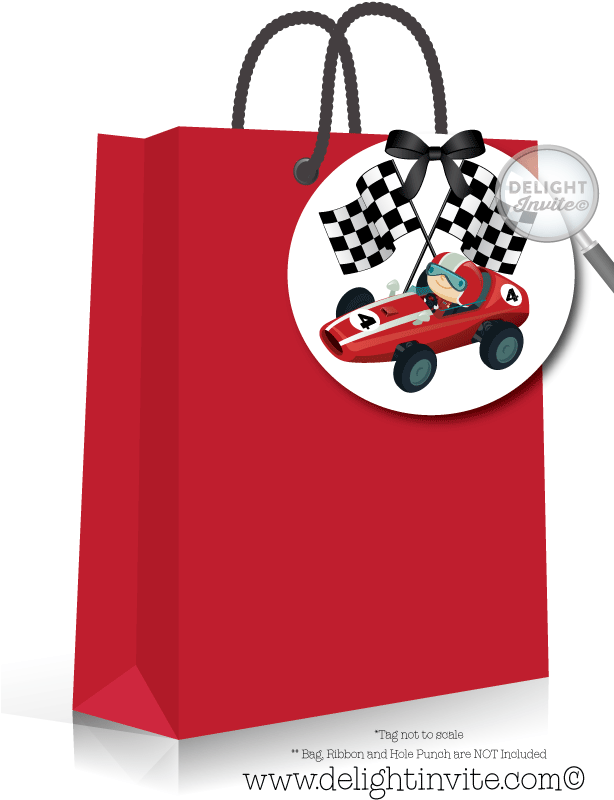 Racing Themed Party Favor Bag PNG