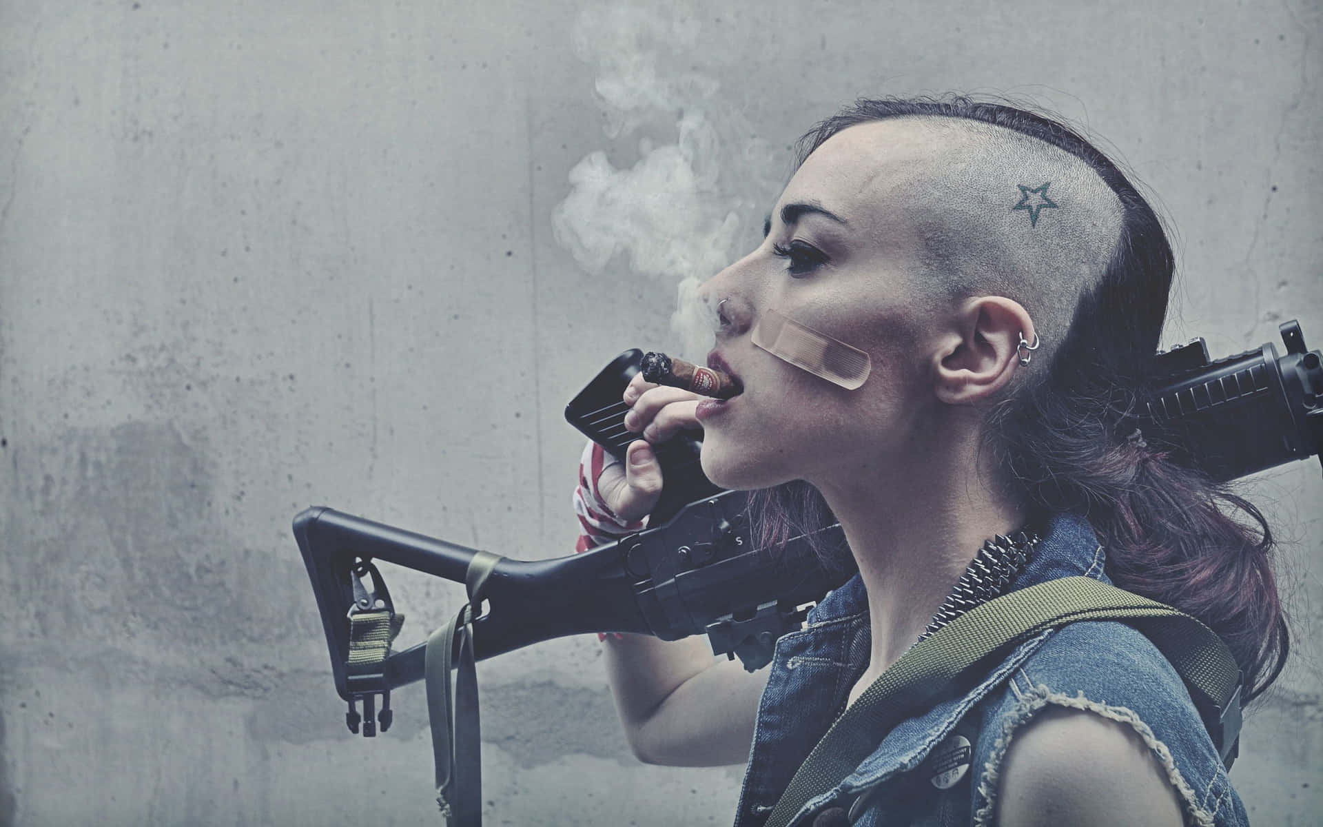 Rad Tank Girl Smoking Cosplay Wallpaper