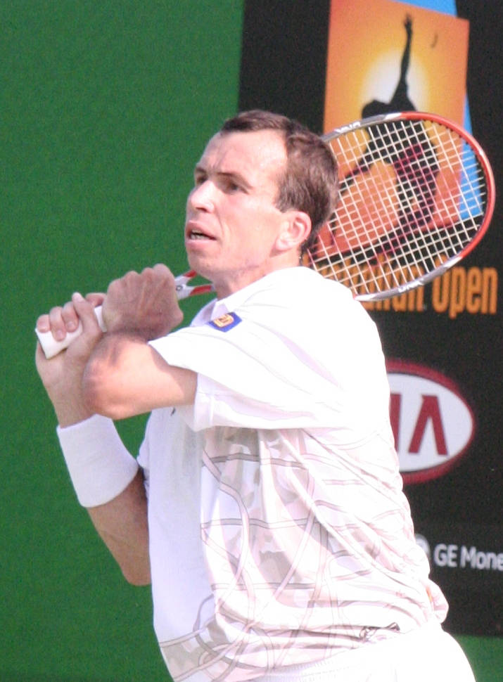 Radek Stepanek Holding Tennis Racket Over Shoulder Wallpaper