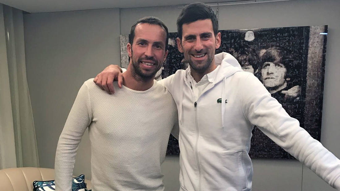 Radek Stepanek With Friend Novak Djokovic Background
