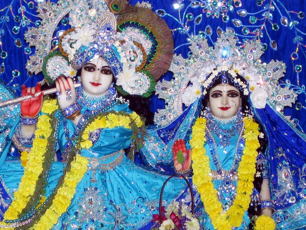 Radha og Krishna i ISKCON Tempelen Wallpaper