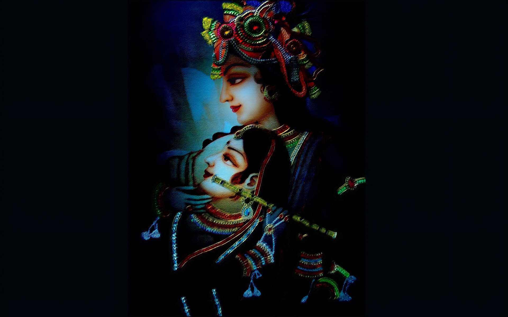 Radha Krishna 3d Indumenti Colorati Sfondo