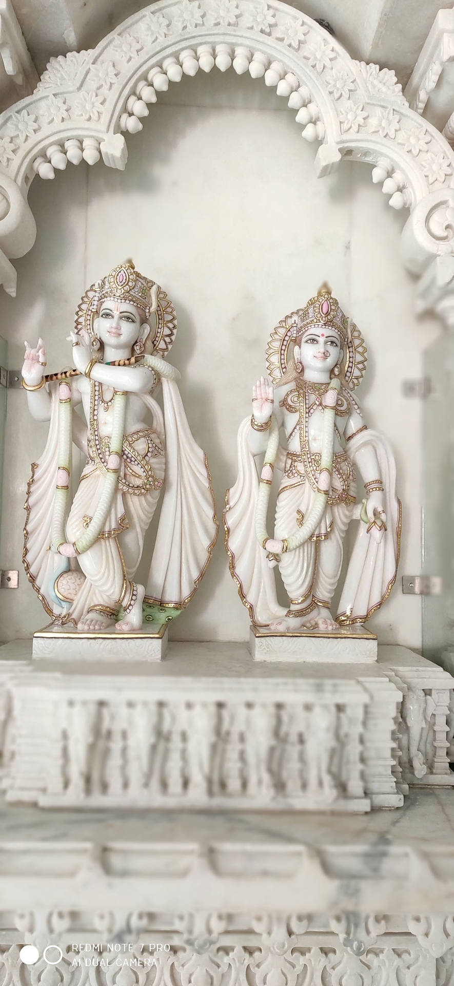 Radha Krishna 3d White Statues
