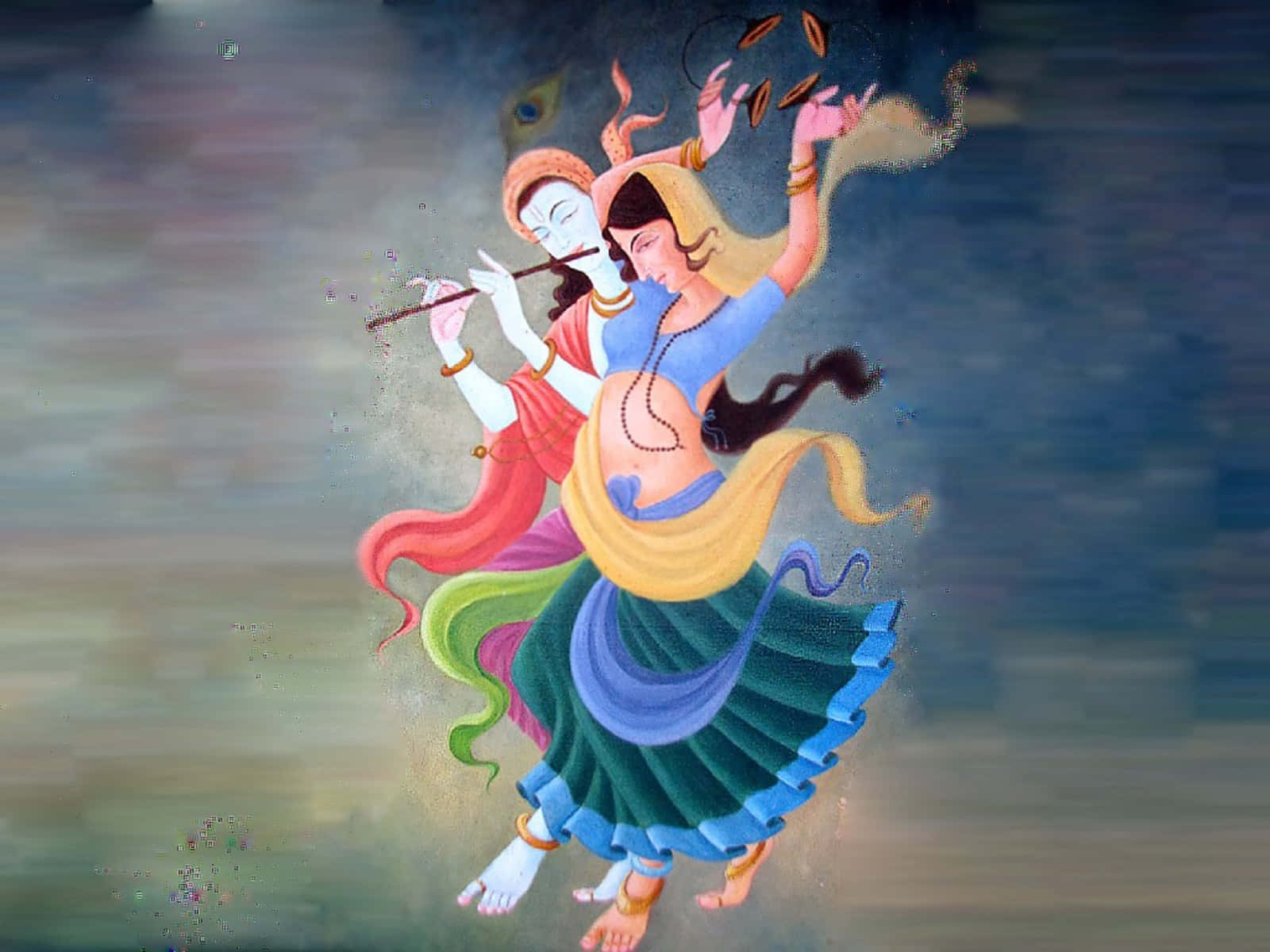 Imagende La Pintura Colorida De Radha Krishna.