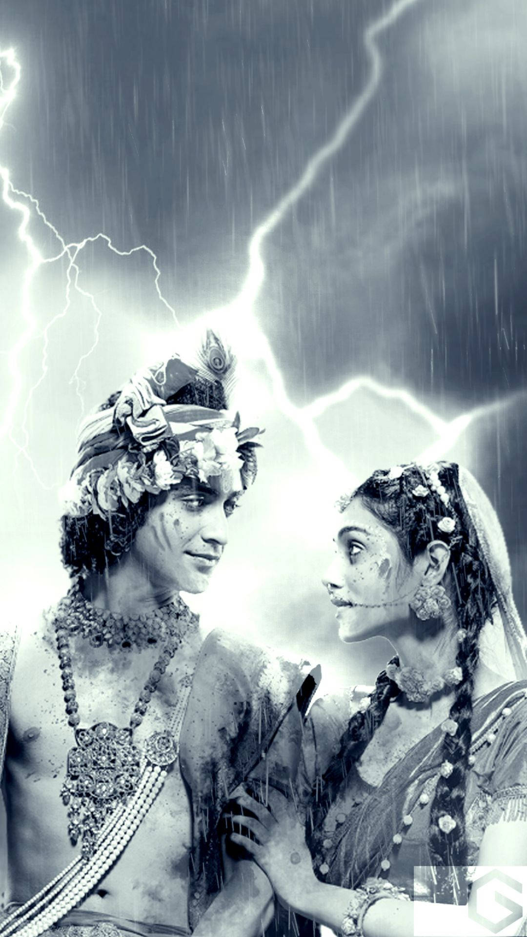 Radha Krishna Serial Lightning Wallpaper