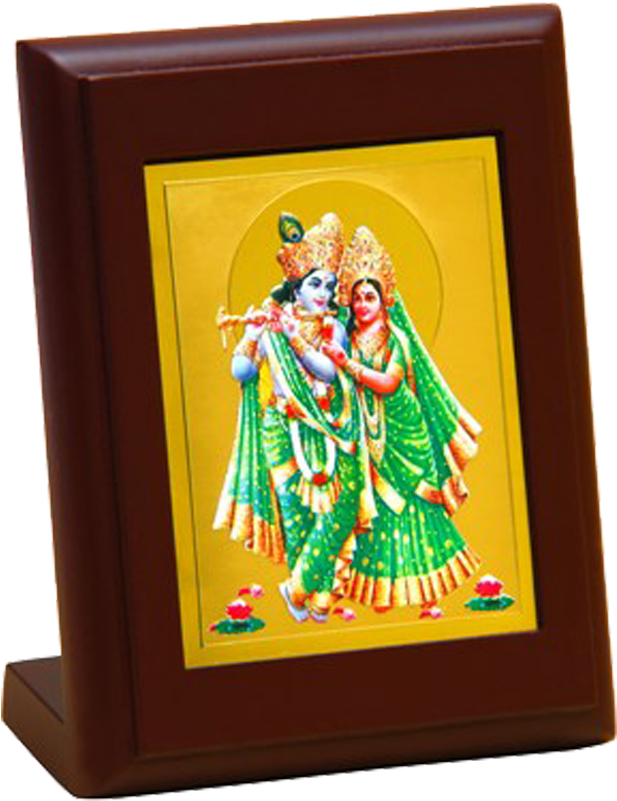 Radha Krishna Traditional Art Frame PNG