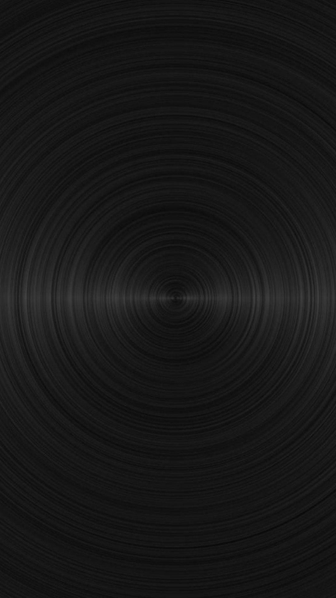 Radial Circles Pure Black HD Phone Screen Wallpaper
