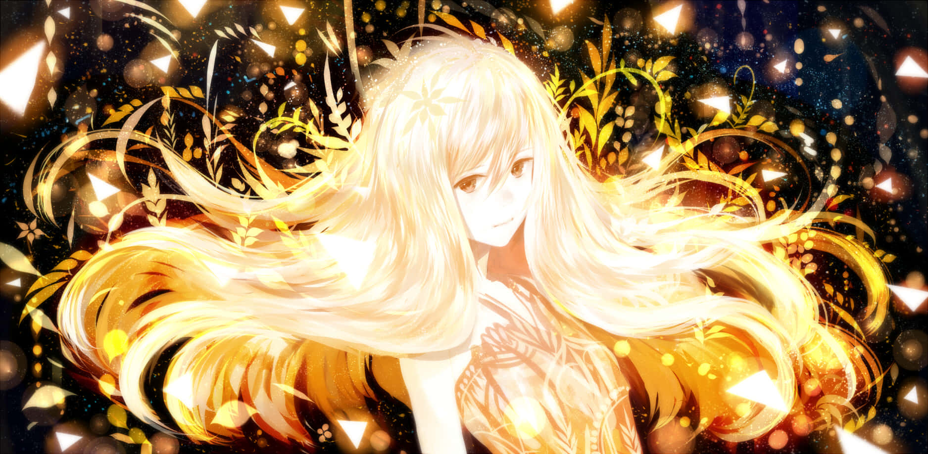 Download Radiant Blonde Anime Girl Glittering Background.jpg Wallpaper ...